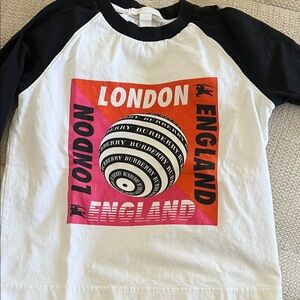 Burberry Kids Black and White Long Sleeve Tee